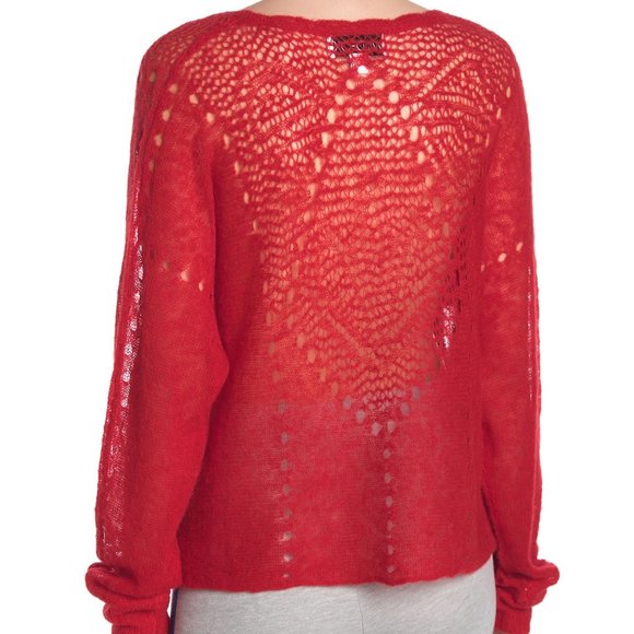 NWT Wildfox Red Alpaca Loose Knitted Sweater - M - Picture 4 of 7